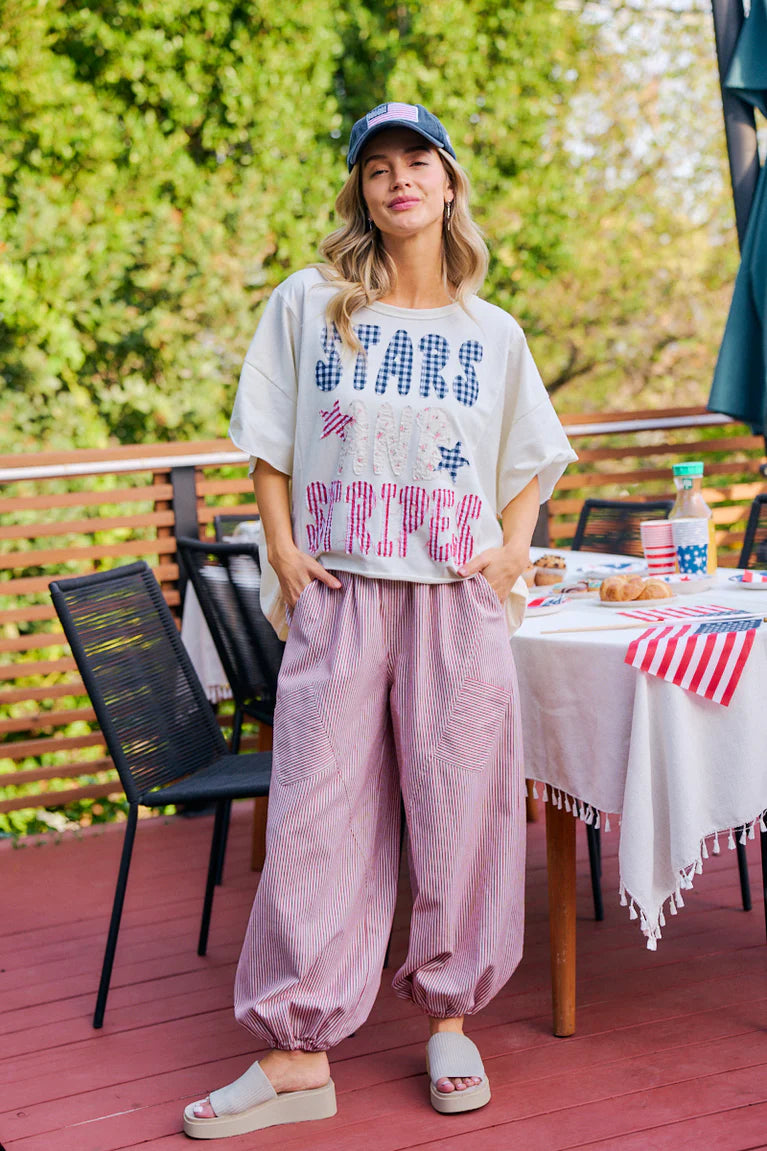 TWILL STRIPED DIAGONAL PATCH POCKETS JOGGER PANTS